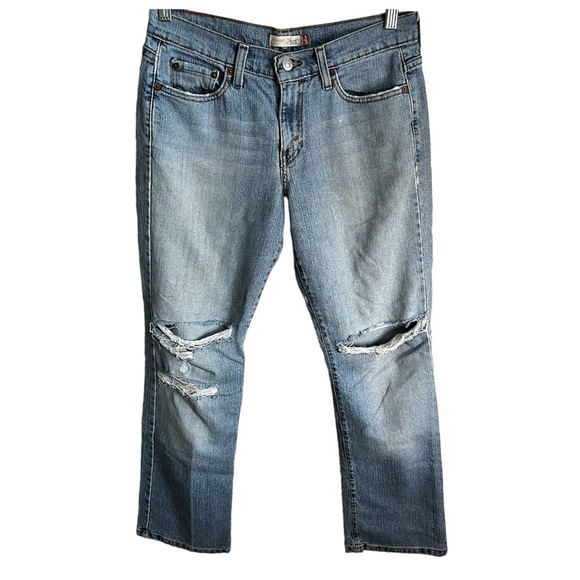 Levi’s 505s Straight Distressed Short Denim Jeans - Picture 1 of 13